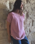 Cashmere Strawberry Pink Short Sleeve Knit