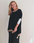 Cashmere Poncho Topper - Black