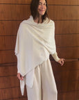 Ivory Cashmere Wrap - Cara Cashmere