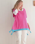 Cashmere Poncho Topper - Rose Pink