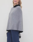 Cashmere Reversible Poncho - Black and Rouge