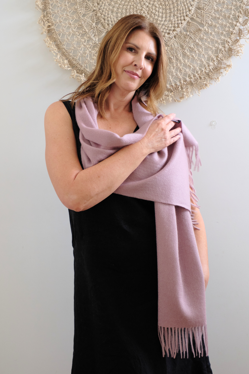 Cashmere Soft Pink Lara Scarf - Cara Cashmere