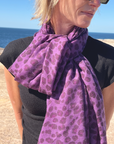 Cashmere Leopard Passion Purple Scarf - Cara Cashmere