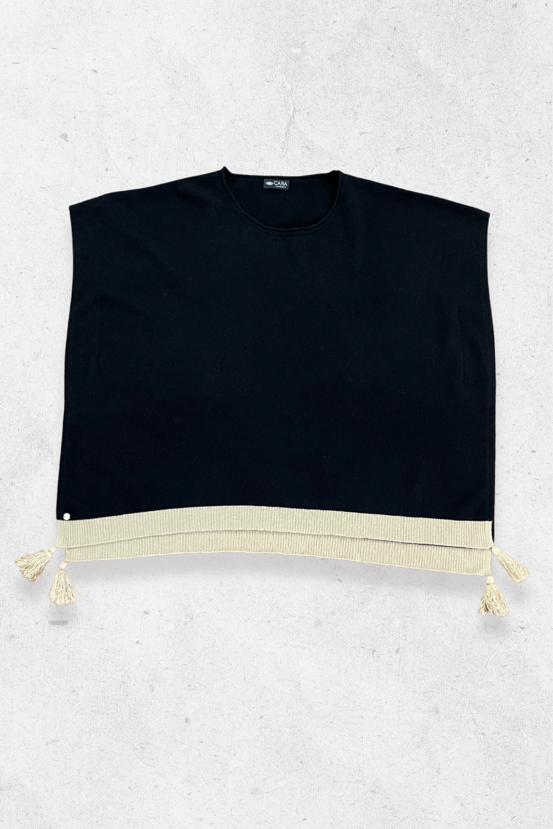 Spring Poncho Topper - Black - Cara Cashmere