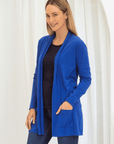 Silk Cashmere Cardigan SIZE 10 - Sapphire Blue - Cara Cashmere