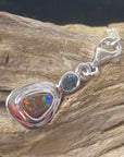 Boulder Opal with Qld Sapphire Silver Charm - Cara Cashmere