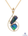 Boulder Opal and Diamond Music Gold Pendant - Cara Cashmere