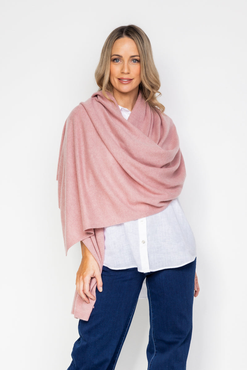 NEW Peony Pink Cashmere Wrap - Cara Cashmere