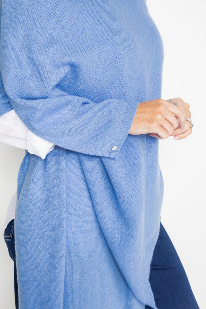 NEW Cornflower Blue Cashmere Wrap - Cara Cashmere