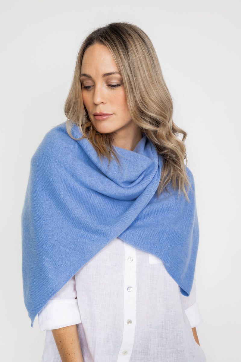 Blue Cashmere Wrap – Cara Cashmere