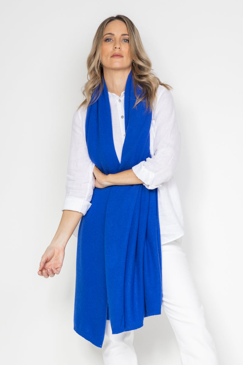 Sapphire Blue Cashmere Wrap - Cara Cashmere