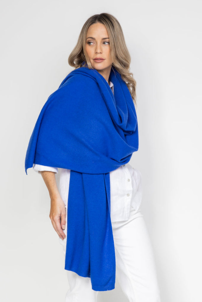 Sapphire Blue Cashmere Wrap - Cara Cashmere