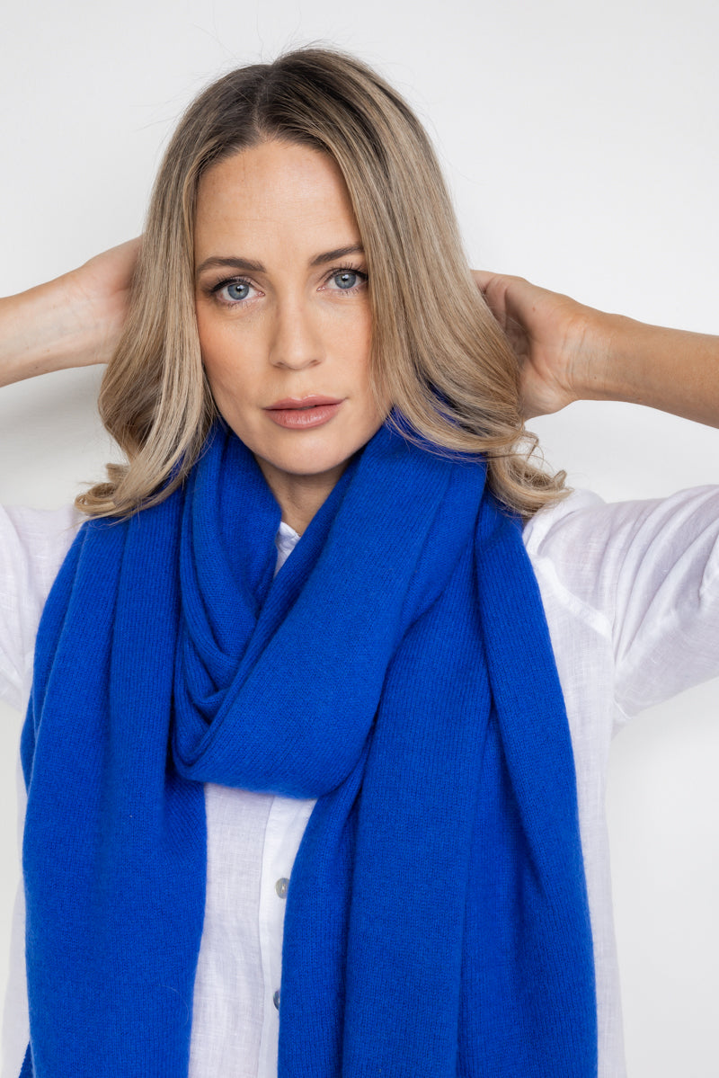 Sapphire Blue Cashmere Wrap - Cara Cashmere