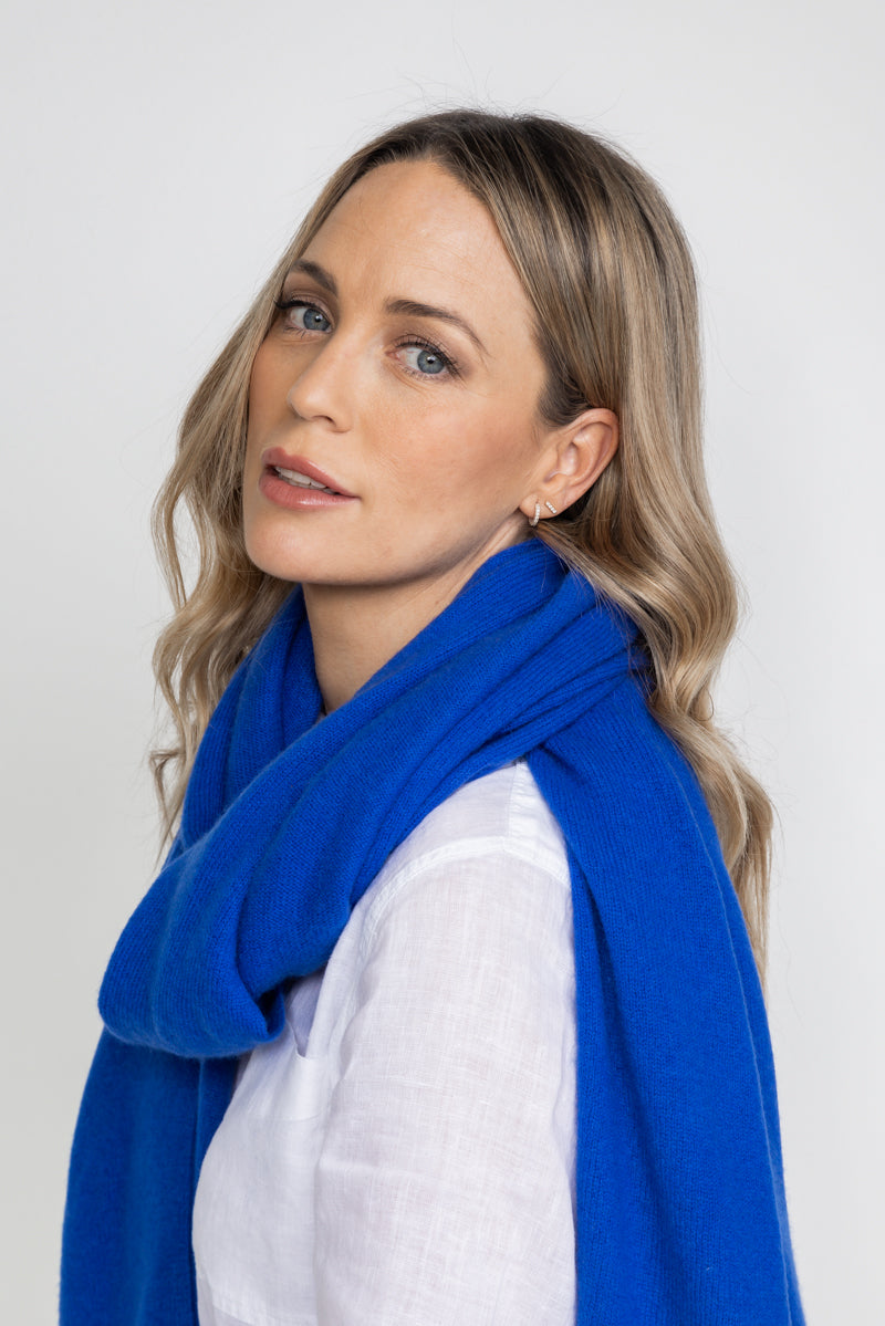 Sapphire Blue Cashmere Wrap - Cara Cashmere
