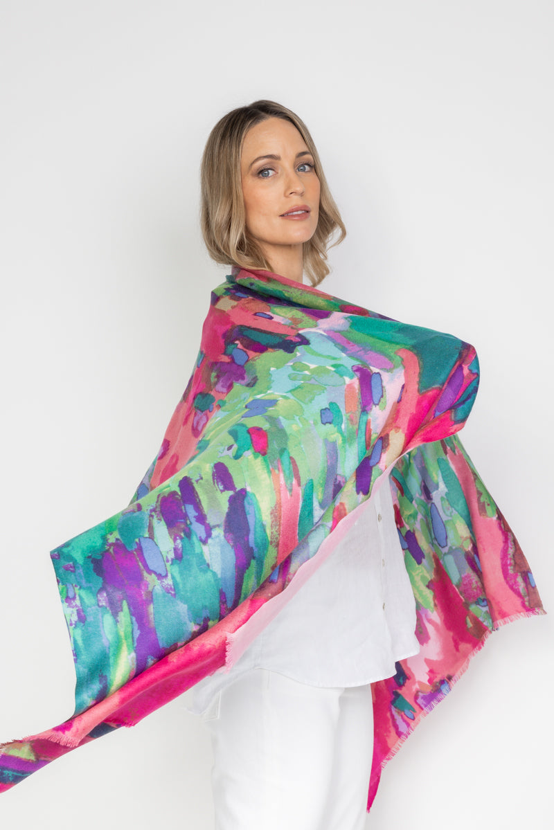 Painterly Cashmere Scarf PRE-ORDER - Cara Cashmere