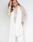 Ivory Cashmere Wrap - Cara Cashmere