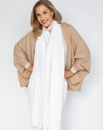 Ivory Cashmere Wrap - Cara Cashmere