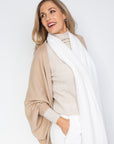 Ivory Cashmere Wrap - Cara Cashmere