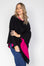 Black and Rouge Cashmere Reversible Poncho - Cara Cashmere