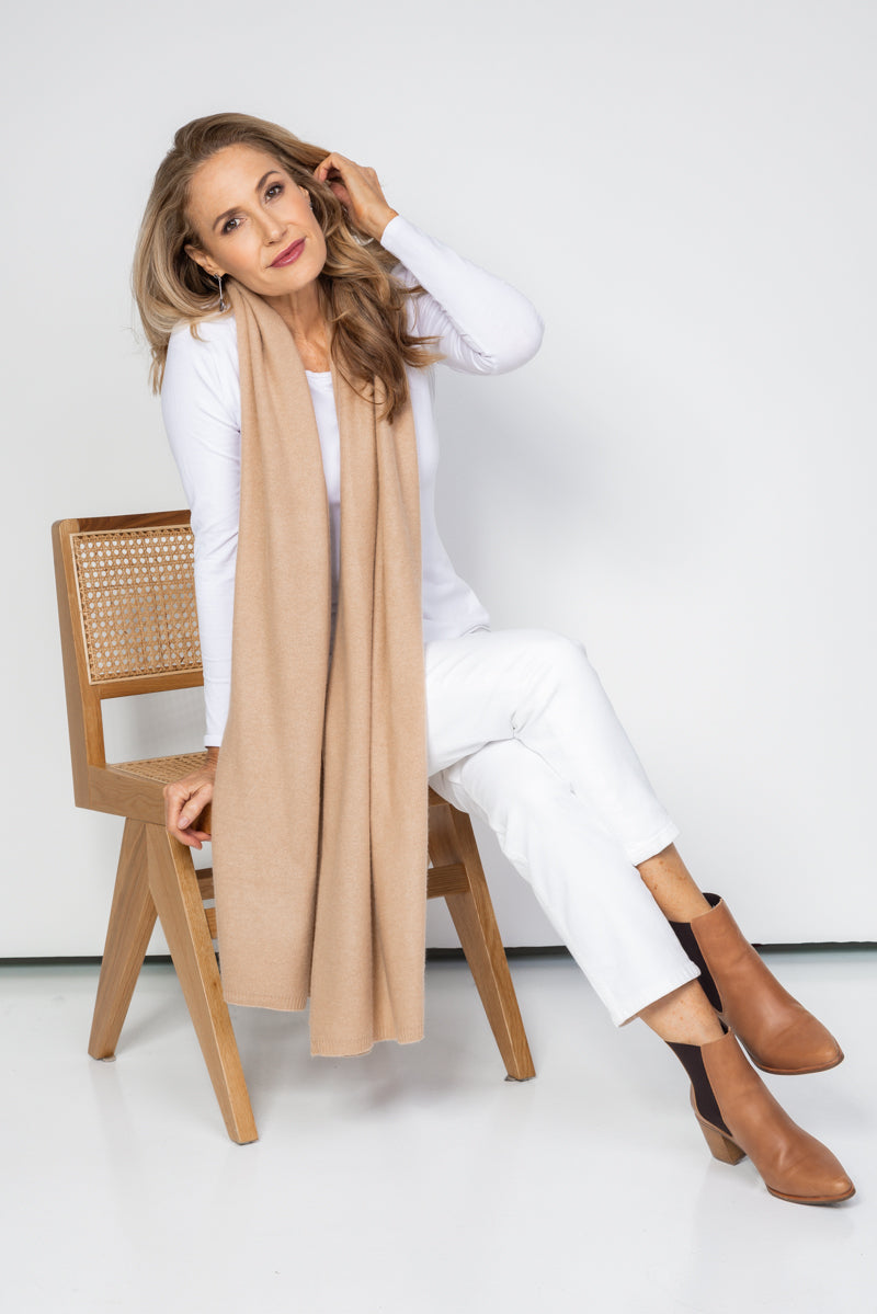 Caramel Cashmere Wrap - Cara Cashmere