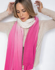 Pink Sherbet Ombré Cashmere Wrap - Cara Cashmere
