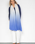 Azure Blue Ombré Cashmere Wrap - Cara Cashmere