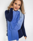 Azure Blue Ombré Cashmere Wrap - Cara Cashmere
