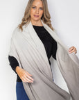 Smoked Grey Ombré Cashmere Wrap - Cara Cashmere