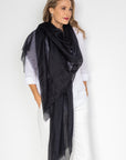 Black Aura Cashmere Scarf - Cara Cashmere