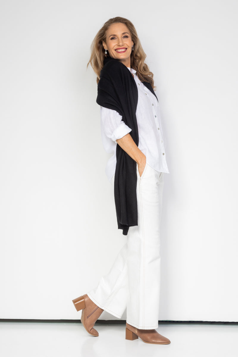 Black Cashmere Wrap - Cara Cashmere