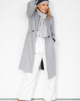 Silver Grey Cable Knit Cashmere Scarf - Cara Cashmere