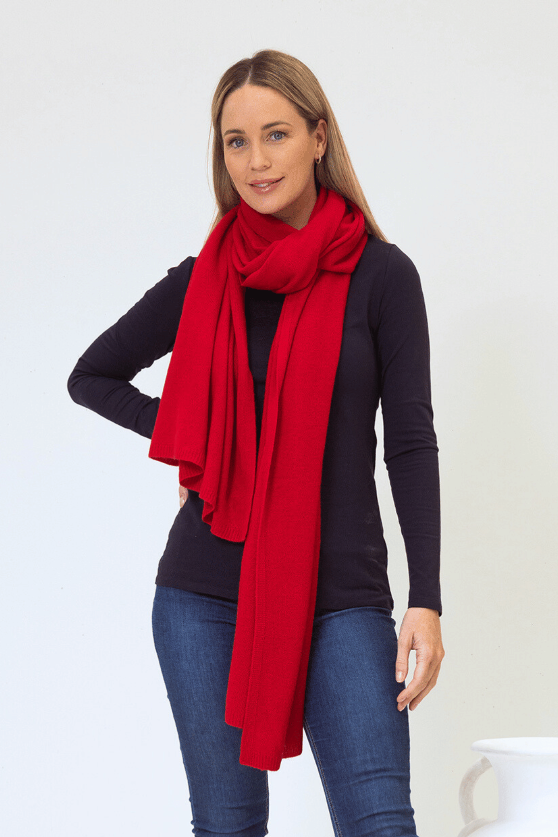 Cashmere Wrap - Cherry Red - Cara Cashmere