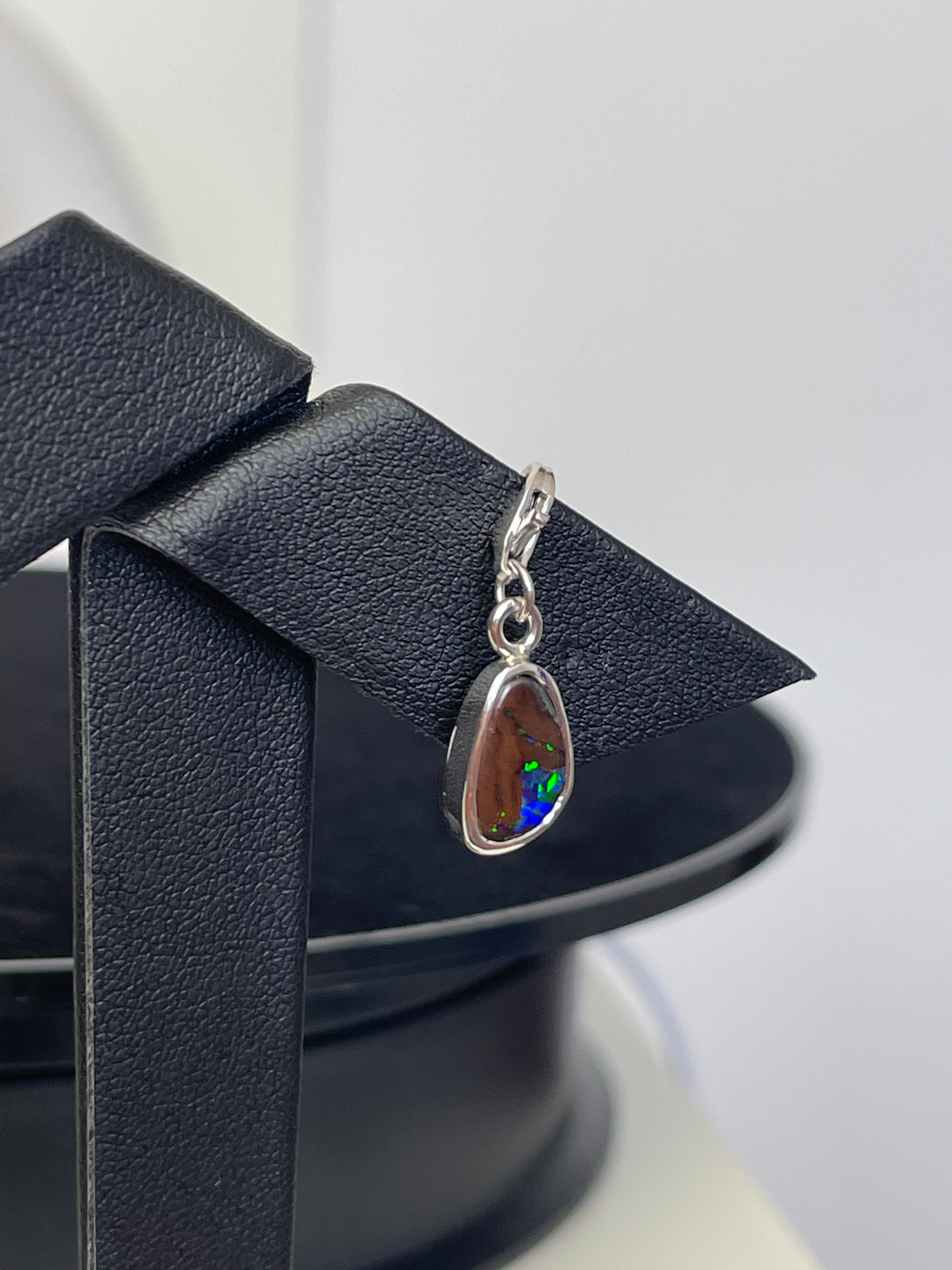 Boulder Opal Drop Silver Charm - Cara Cashmere