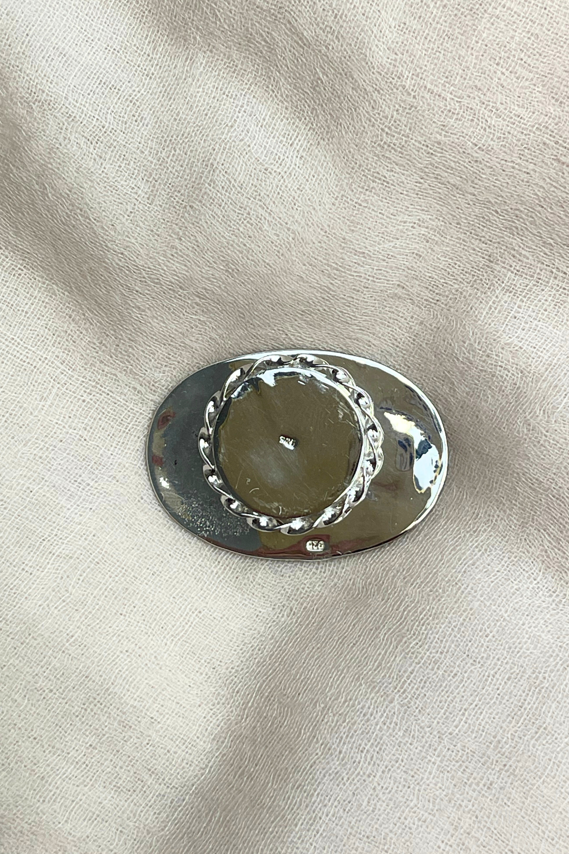 Cara Celtic Silver Sapphire Magnet Brooch - Cara Cashmere