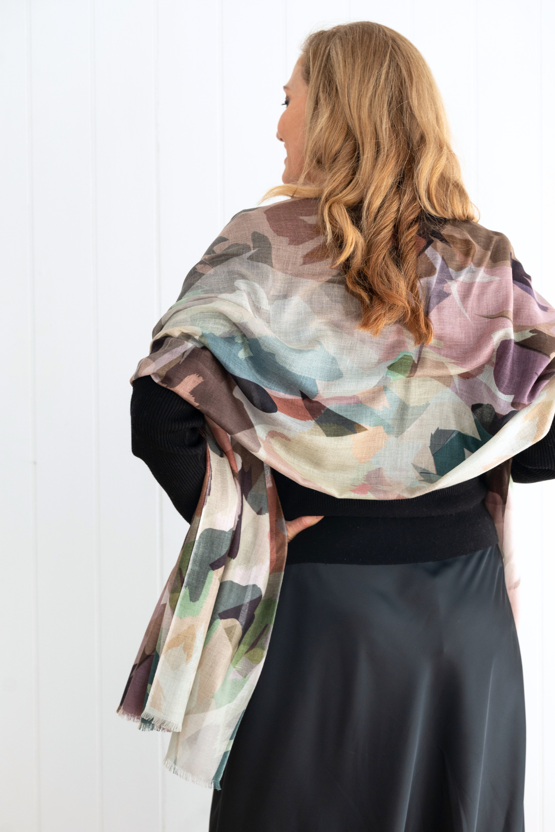 Cashmere Silk Scarf - Glamo Camo - Cara Cashmere