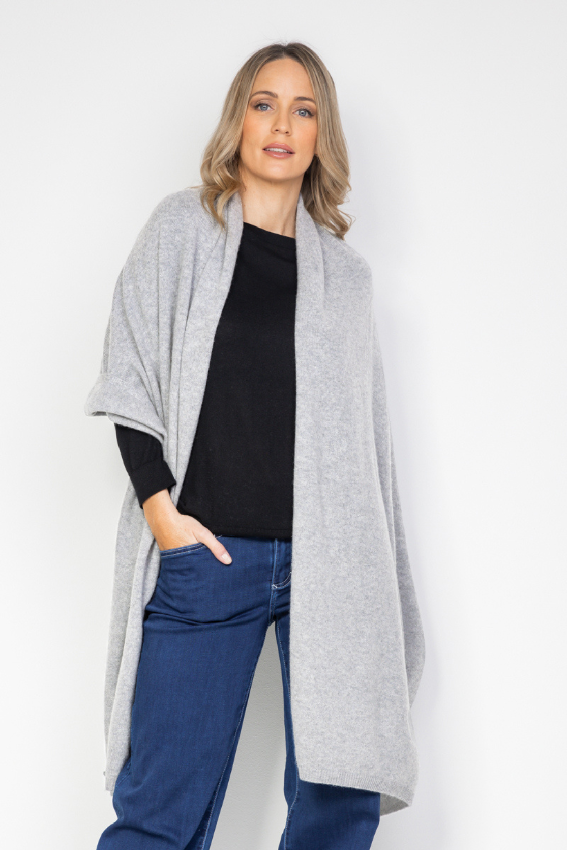Cashmere Wrap - Silver Grey - Cara Cashmere