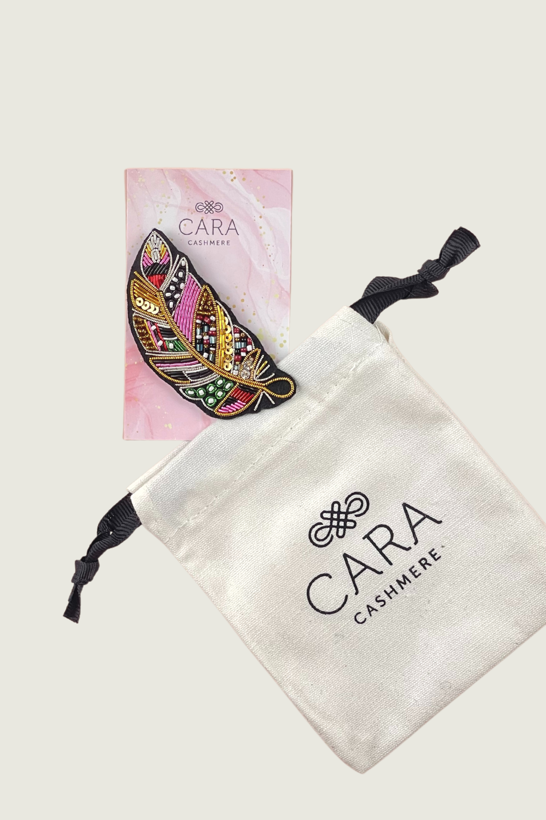 Embroidered Magnet Brooch - Cara Cashmere