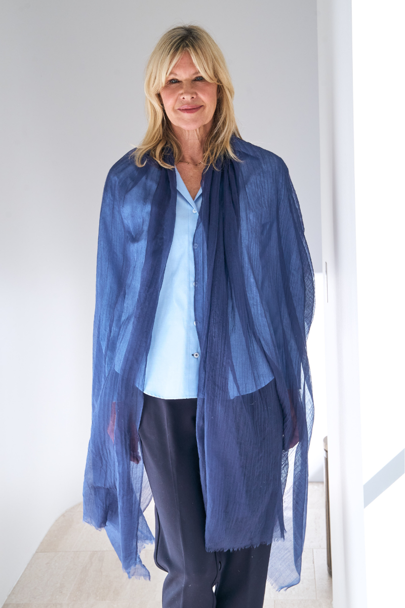 Navy Cashmere Aura Scarf