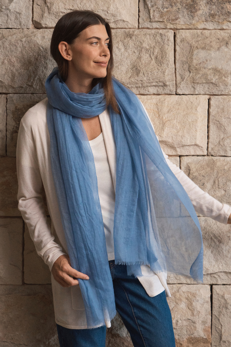Cashmere Dusty Blue Aura Scarf