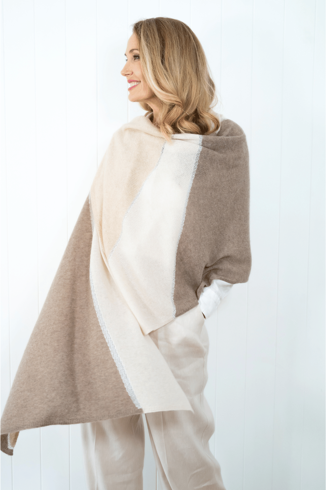 Cashmere City Wrap - Latte - Cara Cashmere