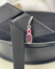 Boulder Opal Electric Blue with Ruby Silver Charm - Cara Cashmere