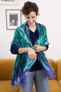 Cashmere Silk African Violet Painterly Print Scarf