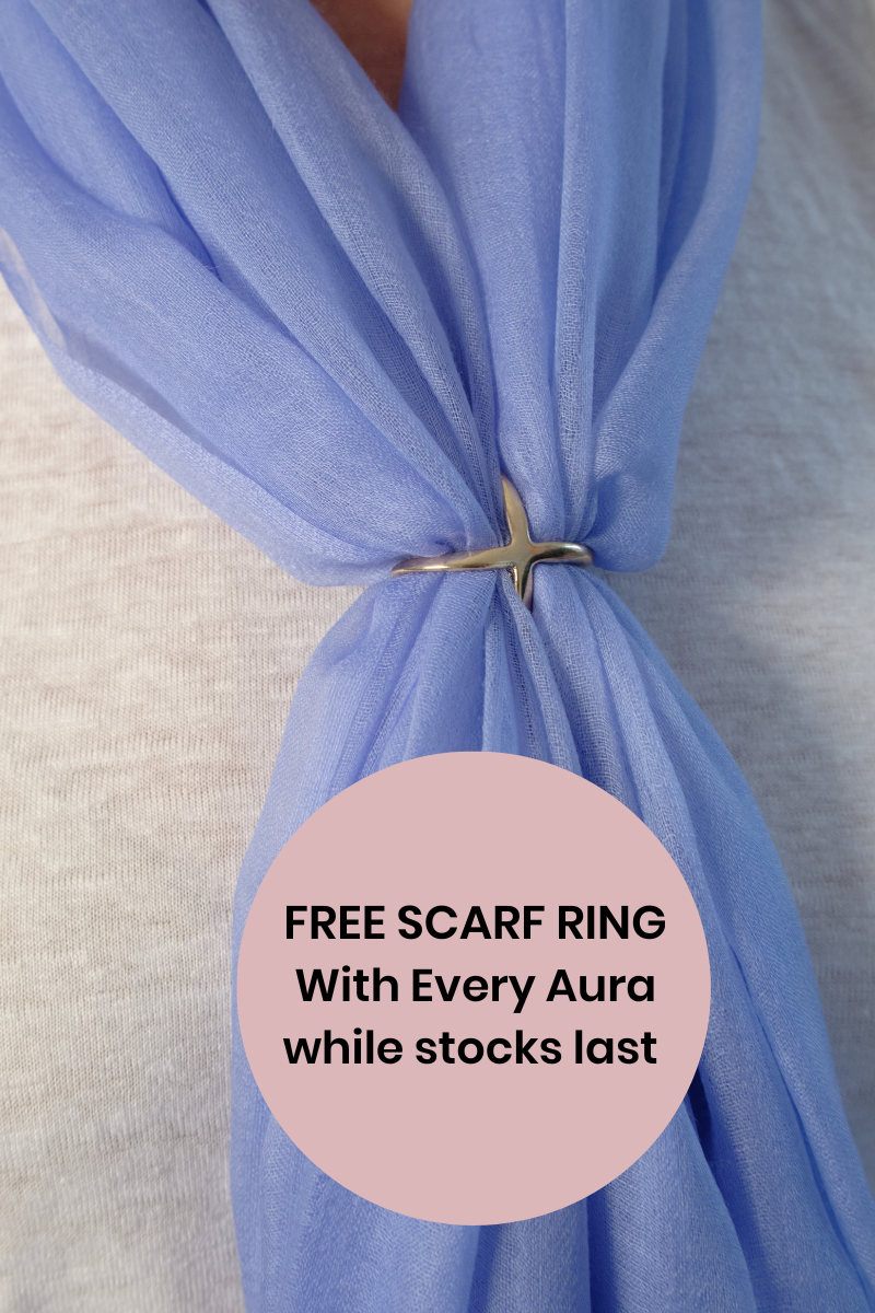 Cashmere Sky Blue Aura Scarf - Cara Cashmere