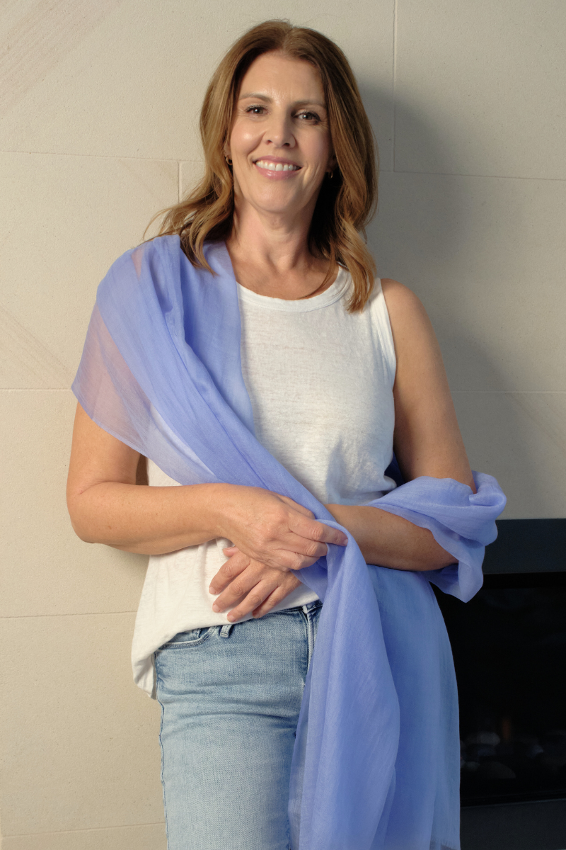 Cashmere Cornflower Blue Aura Scarf - Cara Cashmere