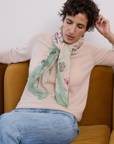 Cashmere Silk  "Eastern Honeyeater and Orchid" Scarf - Cara Cashmere