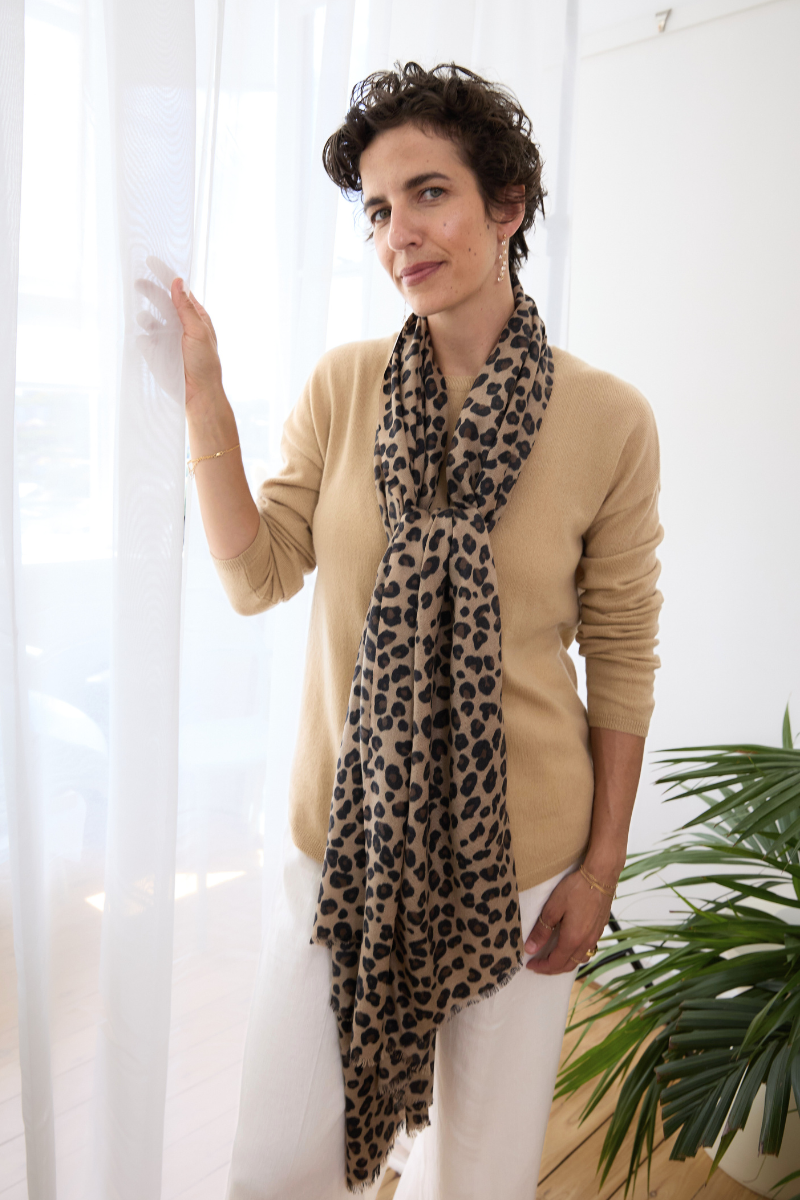 Leopard Cashmere Scarf