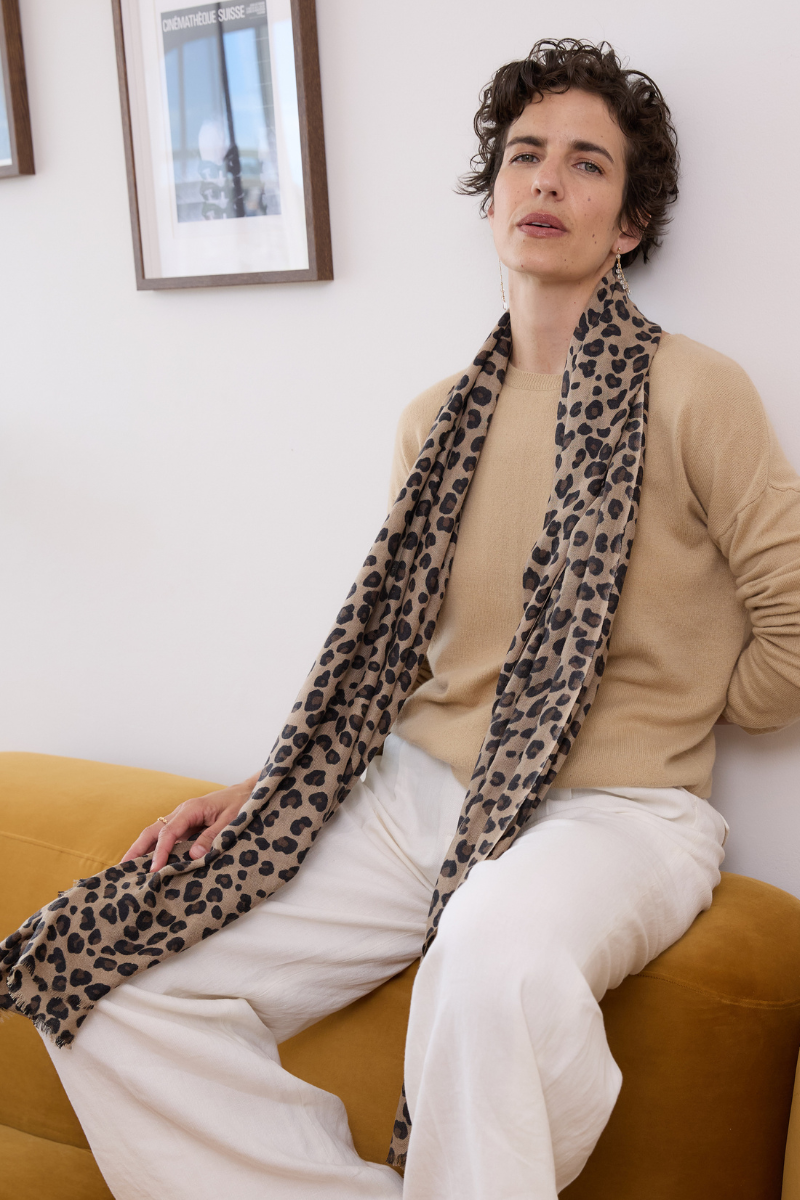 Leopard Cashmere Scarf