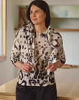 Cashmere Artic Leopard Print Cardigan