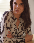 Cashmere Artic Leopard Print Cardigan