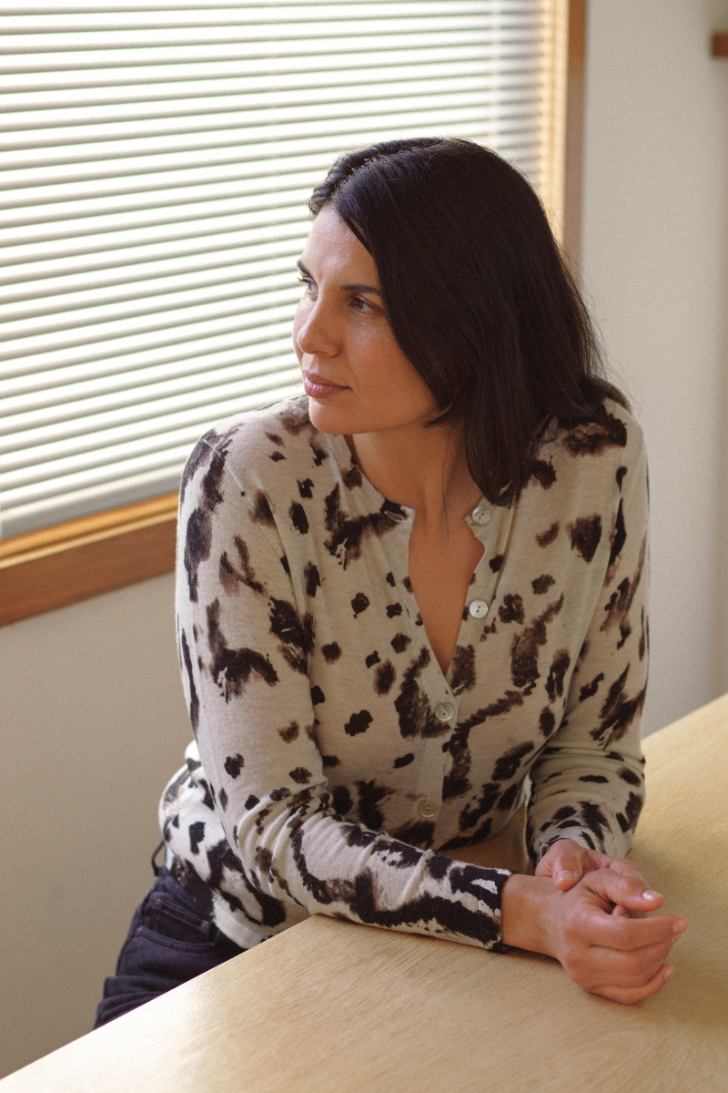 Cashmere Artic Leopard Print Cardigan
